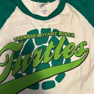 Green & White TMNT Baseball Tee
